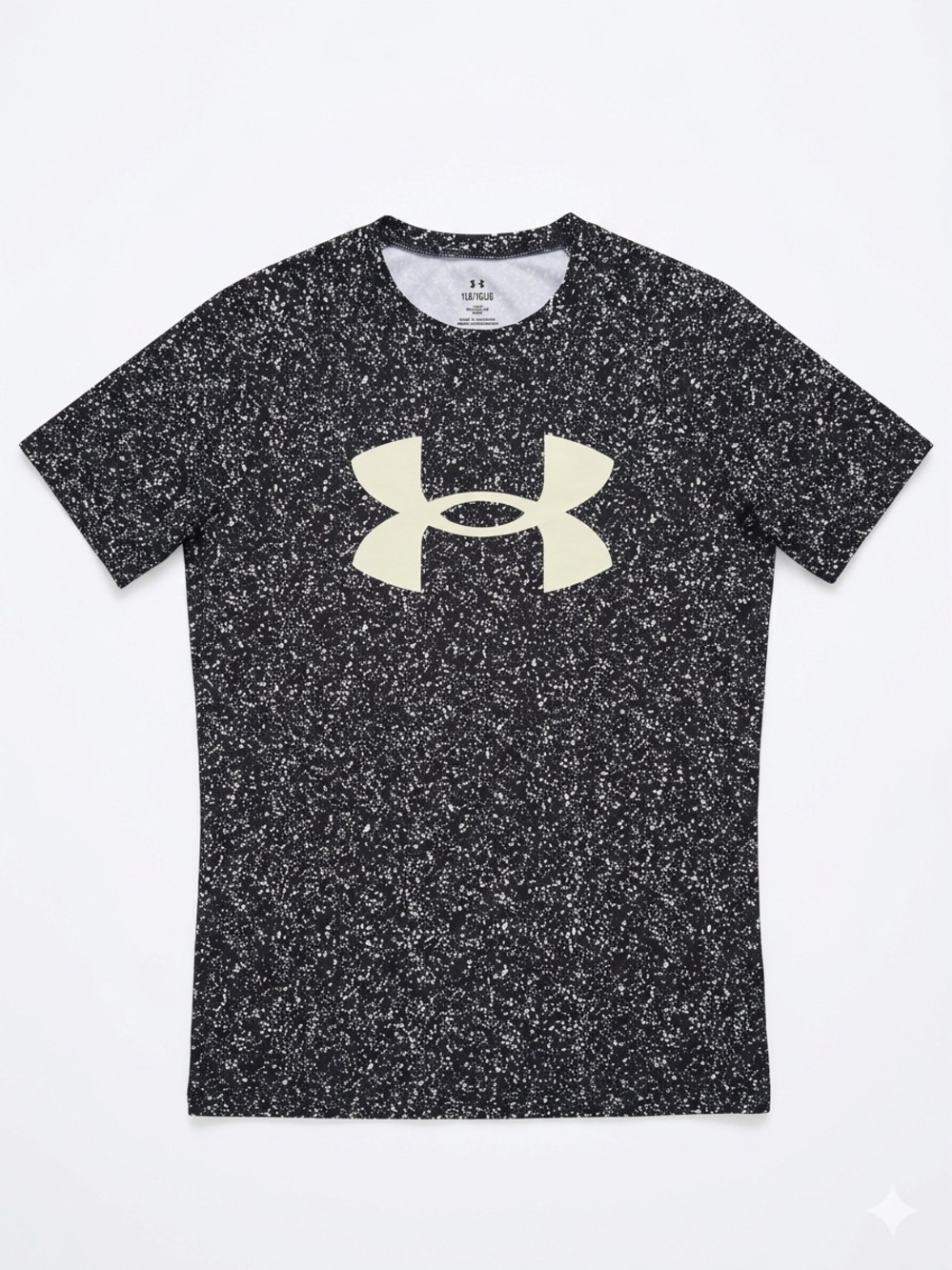 Under Armour Boy's Black Speckle Logo Tee Size L